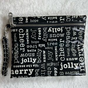 Brighton Festive Holiday Black and White Wristlet Clutch